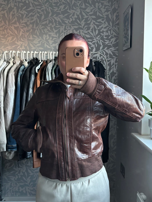 Vintage brown leather jacket