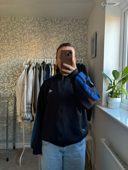 Black and blue Adidas track jacket