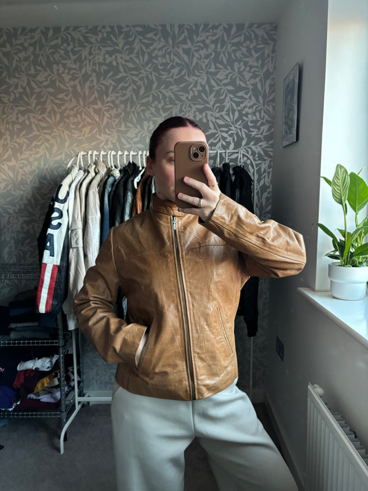 Vintage brown leather jacket