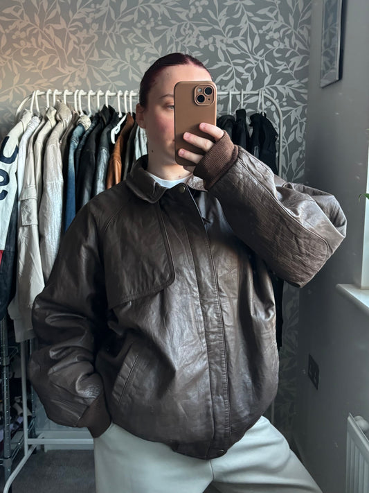 Vintage brown leather jacket