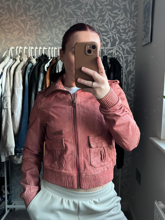 Vintage pink leather jacket