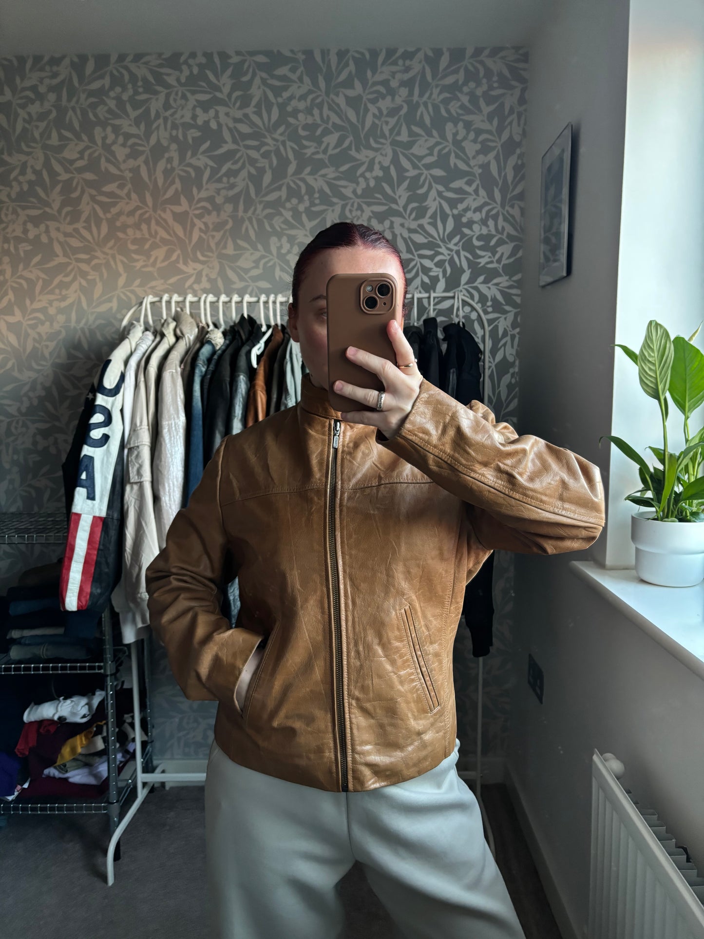 Vintage brown leather jacket