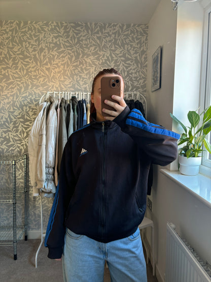 Black and blue Adidas track jacket